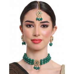 индийский комплект украшений зеленый