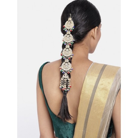 индийское украшение на косу (прическу) цветное