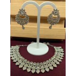 индийский комплект тика, серьги, ожерелье серебро