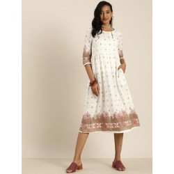 индийское белое платье миди S