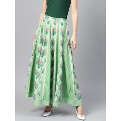 длинная индийская юбка зеленая S/ M