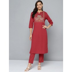 индийский костюм красный с вышивкой XL