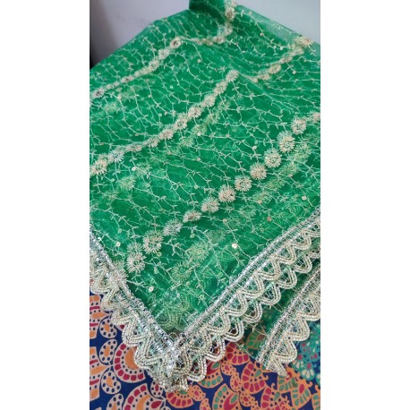 индийская дупатта желтая с вышивкой