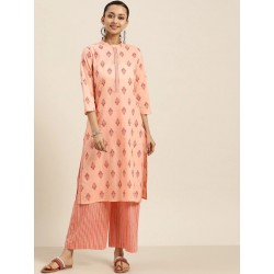 индийский комплект одежды персиковый с узорами XL