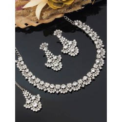 индийские украшения - ожерелье, серьги, тика серебро
