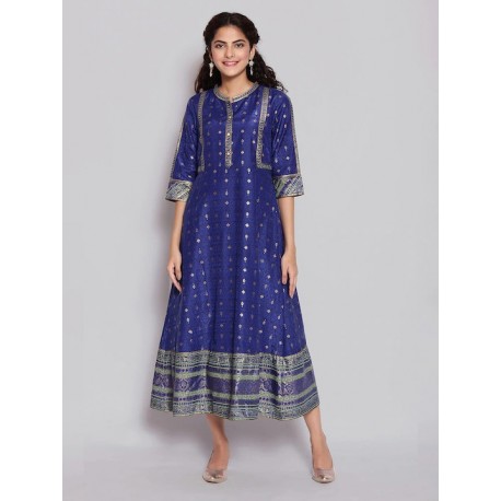 индийское платье синее с узорами M