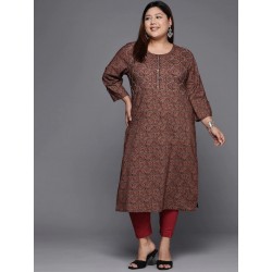 индийская туника хлопок с этно принтом 4XL