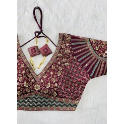 индийская короткая блузка под сари с вышивкой разные цвета L/ XL