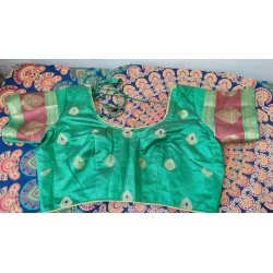 индийская короткая блузка под сари зеленая 2XL