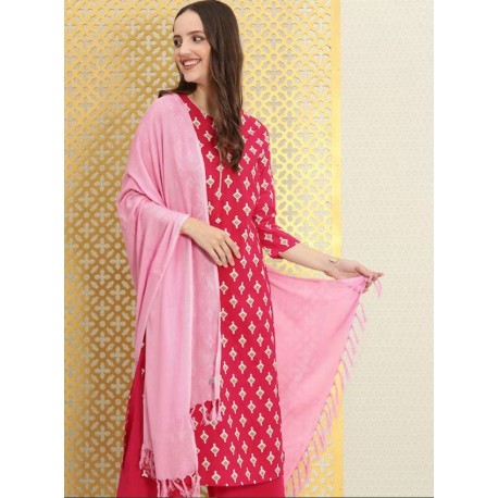 индийская дупатта светло розовая с люрексом
