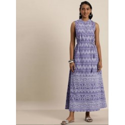индийское платье фиолетовое с белым принтом S