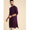мужская индийская курта фиолетовая в полоску XL