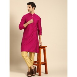 индийский мужской костюм - розовая курта и золотые брюки 2XL