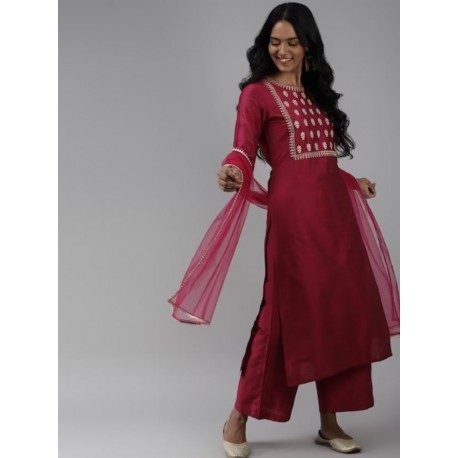 индийский костюм ярко розовый с вышивкой S