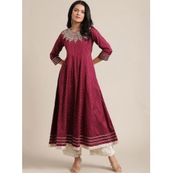 индийское платье анаркали винного цвета с вышивкой 2XL