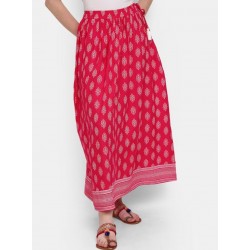 индийская юбка ярко розовая с принтом M/ L