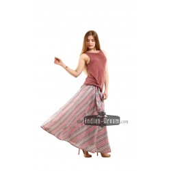 индийская полосатая длинная хлопковая юбка