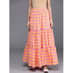 индийская длинная юбка яркой геометрической расцветки