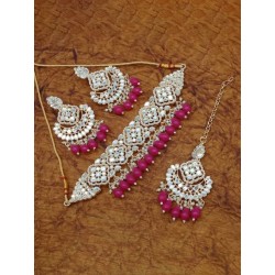 индийские украшения комплект розовый с зеркальцами