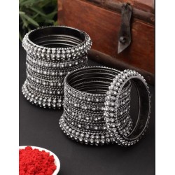 набор индийских браслетов черненное серебро