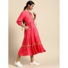 индийское платье анаркали розовое с вышивкой S