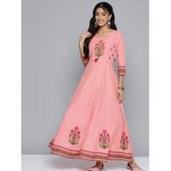 индийское платье розовое с вышивкой М