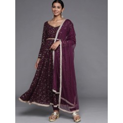 индийский праздничный костюм фиолетовый с вышивкой М