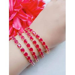 индийские браслеты (4 штуки) розовый цвет 65 мм