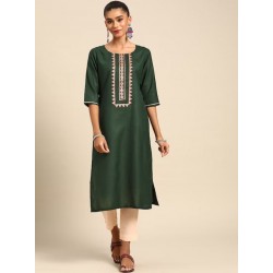 индийская туника зеленая с вышивкой