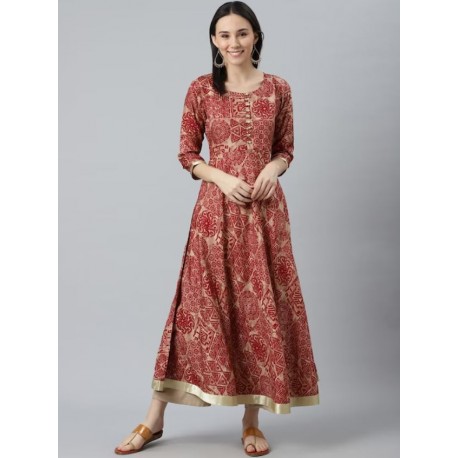 индийское платье анаркали бордовый принт XS/S