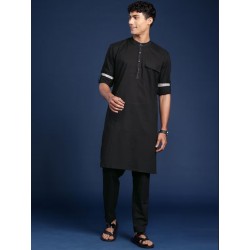 индийский мужской костюм черный хлопковый XL