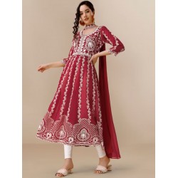 индийское платье розовое с белой вышивкой + дупатта L