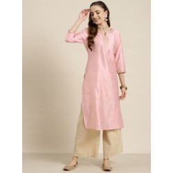 индийская туника светло розовая с вышивкой XL