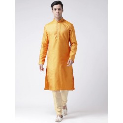 индийский мужской костюм желтый со светлыми штанами L