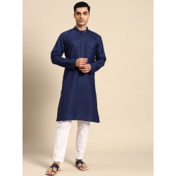 индийский мужской костюм синяя курта и белые штаны XL