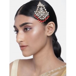 индийское украшение на голову джумар красный со стразами