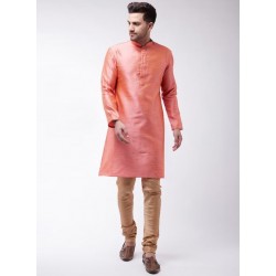индийская мужская курта розовая с золотом L