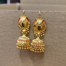 индийские серьги джумки золотистые