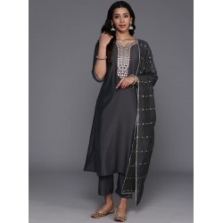 индийский костюм темно серый с вышивкой L