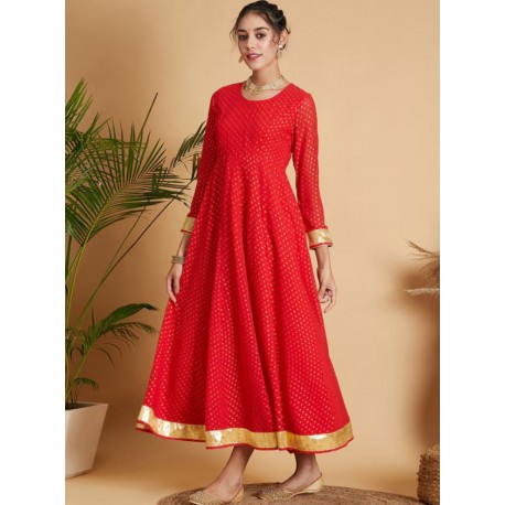 индийское платье анаркали красное с золотом М