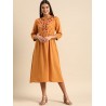 индийское платье оранжевое с вышивкой S