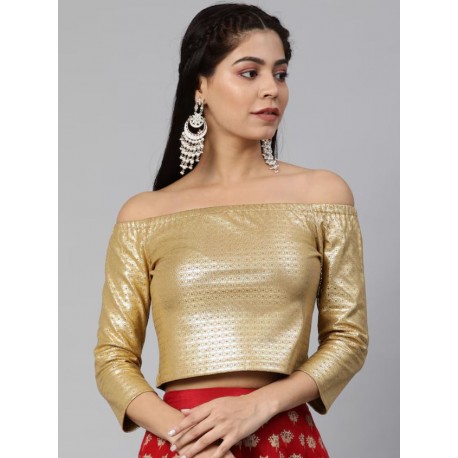 индийская блузка чоли под сари золотая XS/ S