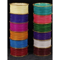 индийские браслеты цветные 63 мм 12 штук