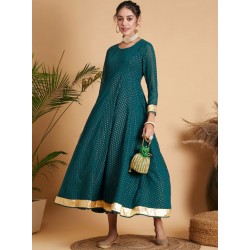 индийское платье анаркали зеленое с золотом XL