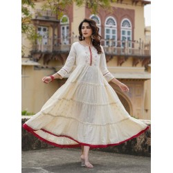 индийское длинное белое платье из шитья с вышивкой L