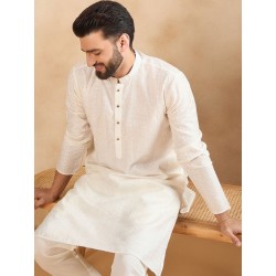 индийская  мужская курта белая с вышивкой M / XL/ 2XL
