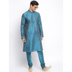 индийская мужская курта голубая с узорами