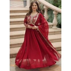 индийское платье бордовое с дупаттой