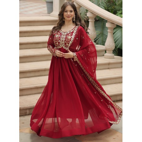 индийское платье бордовое с дупаттой