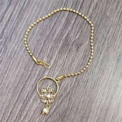 индийское кольцо на нос с цепочкой к волосам